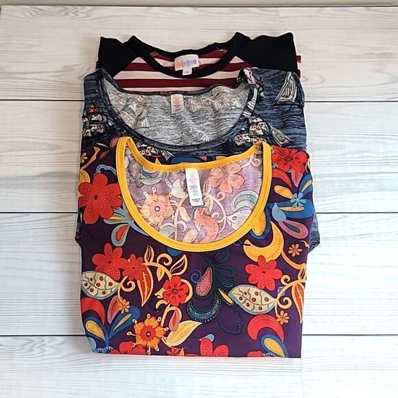 LuLaRoe Tops - LukaRoe t-shirt bundle printed fun themed and super soft Size S